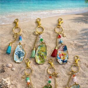 Colorful Handmade Seashell Bag Charms